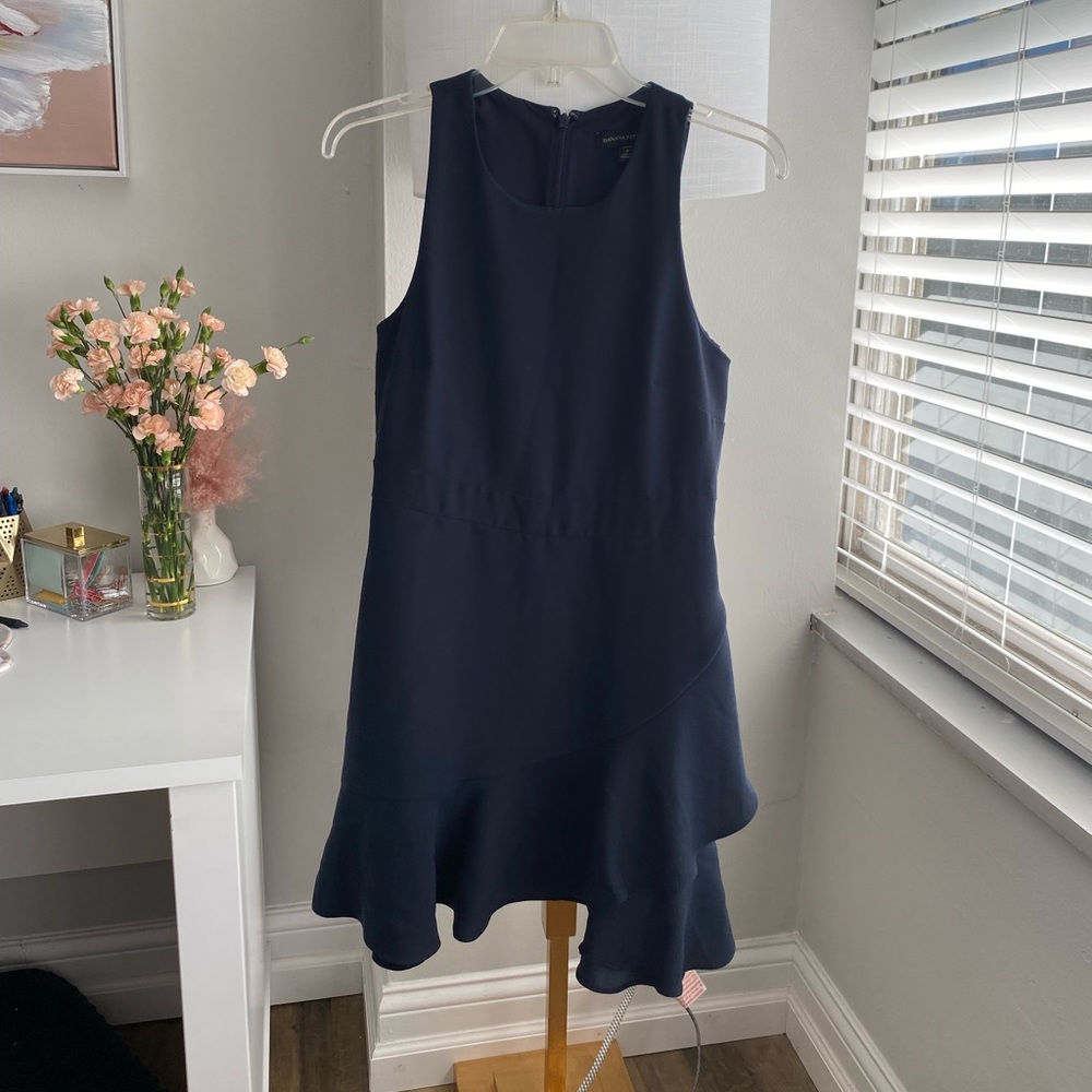 Banana Republic Navy Flounce Dress - Picture 2 of 6